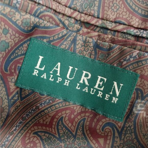 LAUREN BY RALPH LAUREN! LUXE BLACK FINE WALE CORDUROY ELBOW PATCH JACKET! SZ 46R - Picture 9 of 11